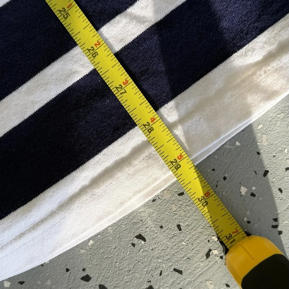 Polo Ralph Lauren Shirt‎ Mens Large Navy White Striped Rugby Cotton Vintage 90's